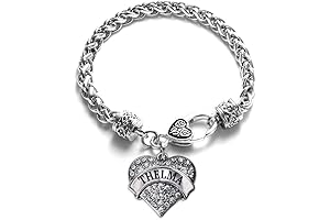 Thelma and Louise Pave Heart Charm Bracelet