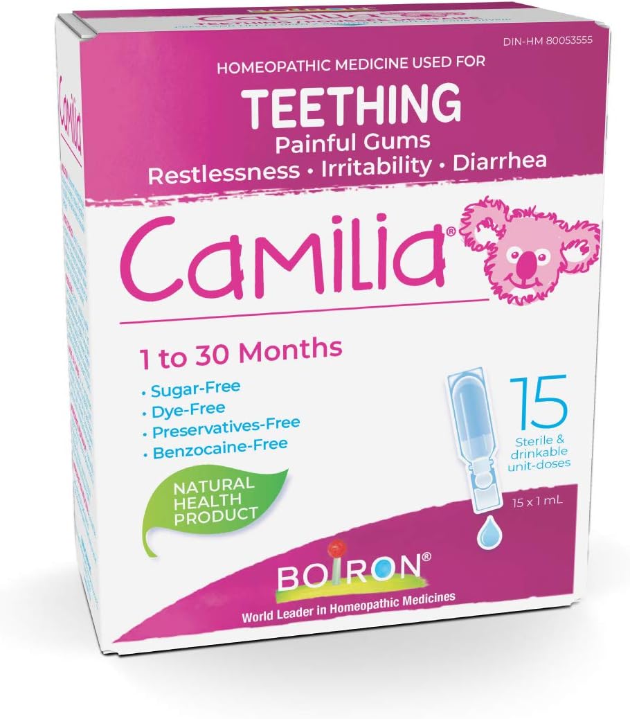 Boiron Camilia Baby Teething Relief Medicine, 15 unitdoses (1 ml each