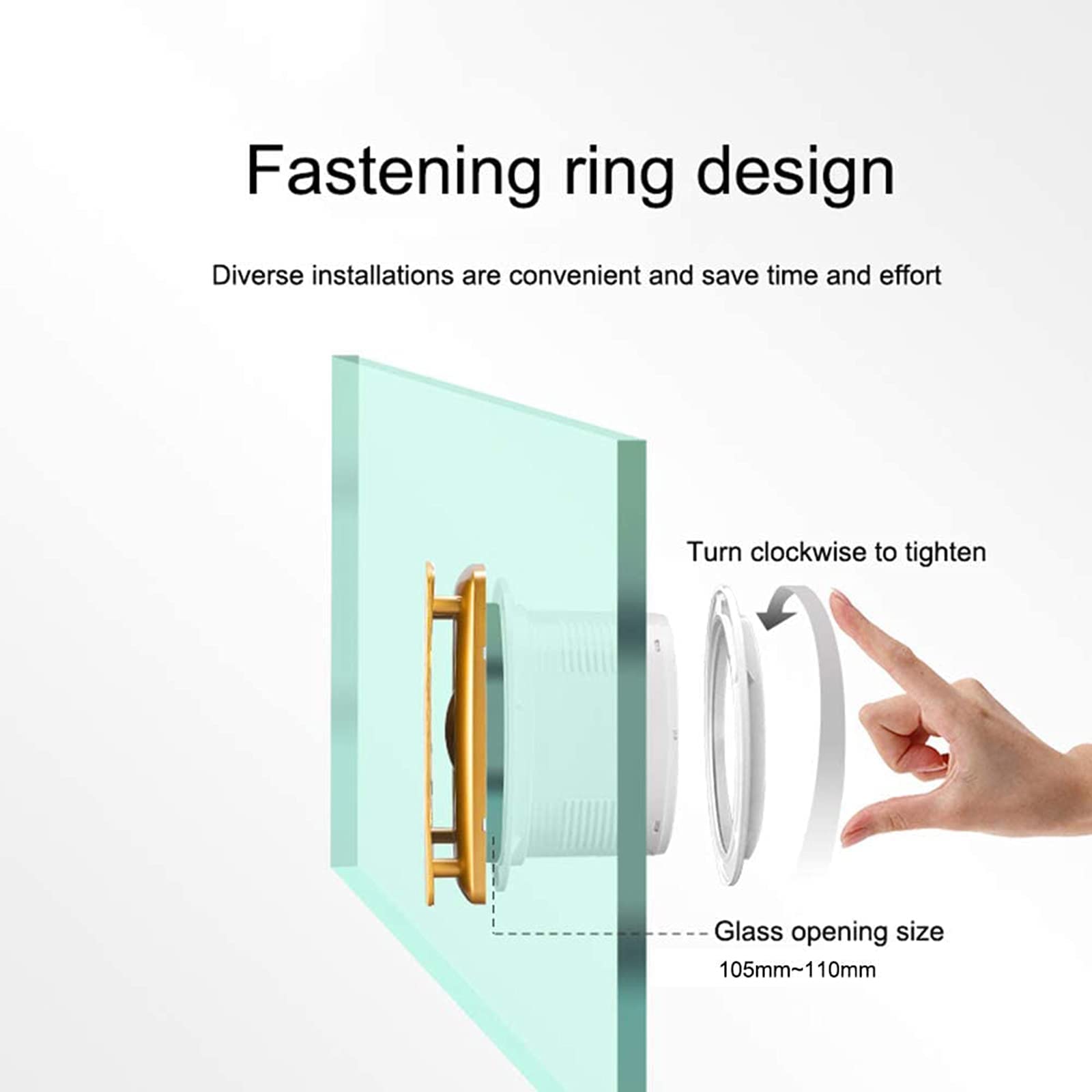 Aspiratore da 6", Aspiratore da Parete o Soffitto con Persiana Posteriore, Aspiratore da Camera da Letto Bagno LED, 240m3/h