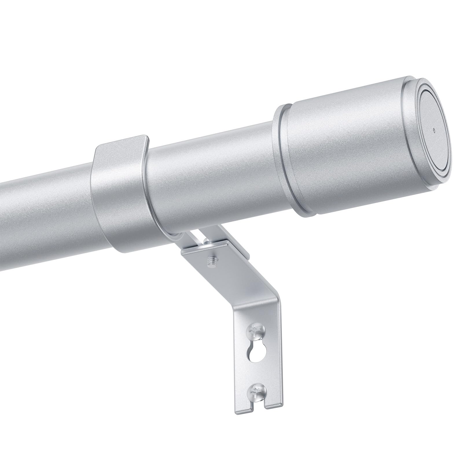 PeSenp Curtain Poles 77-240 cm, 25mm Diameter Extendable Curtain Poles for Eyelet Curtains, Heavy Duty Silver Metal Curtain Rod with Adjustable Brackets, Ideal for Bedroom, Living Room, Door