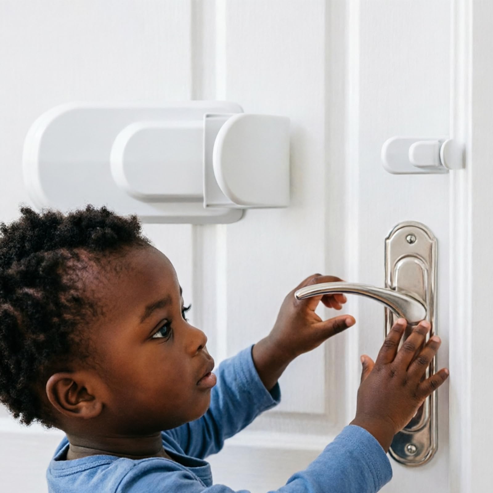 Child Proof Door Lock – Snap-On Door Knob Safety Lock & Door Handle Child Lock, No Tools Required, Fits Knobs & Levers for Baby Toddler Home Safety