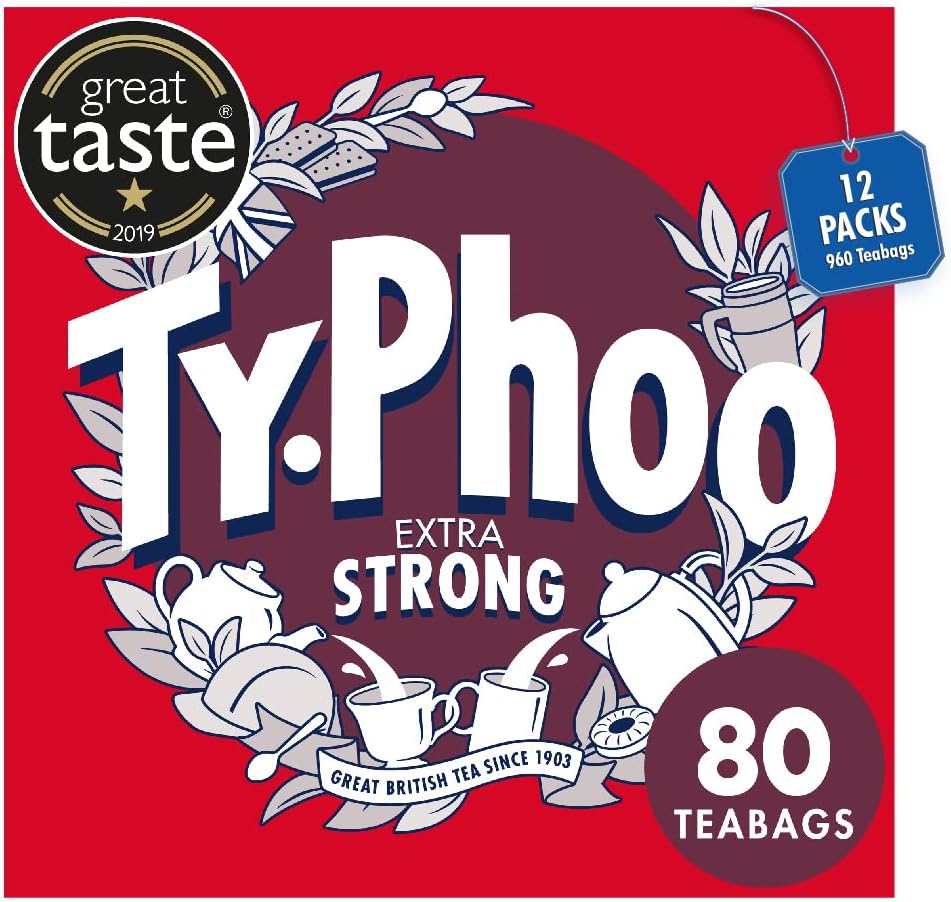Typhoo Tea Extra Strong Tea (Case of 12, Total 960 Teabags)