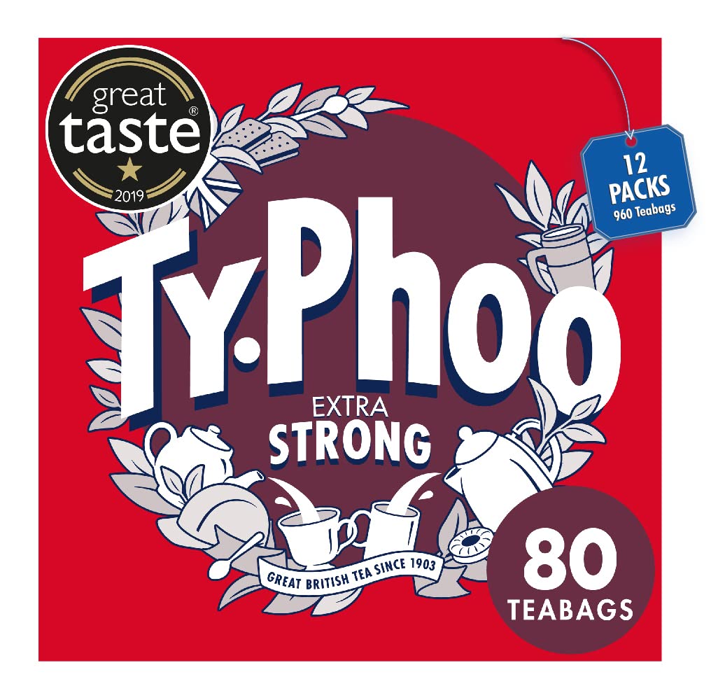 Typhoo Tea Extra Strong Tea (Case of 12, Total 960 Teabags)