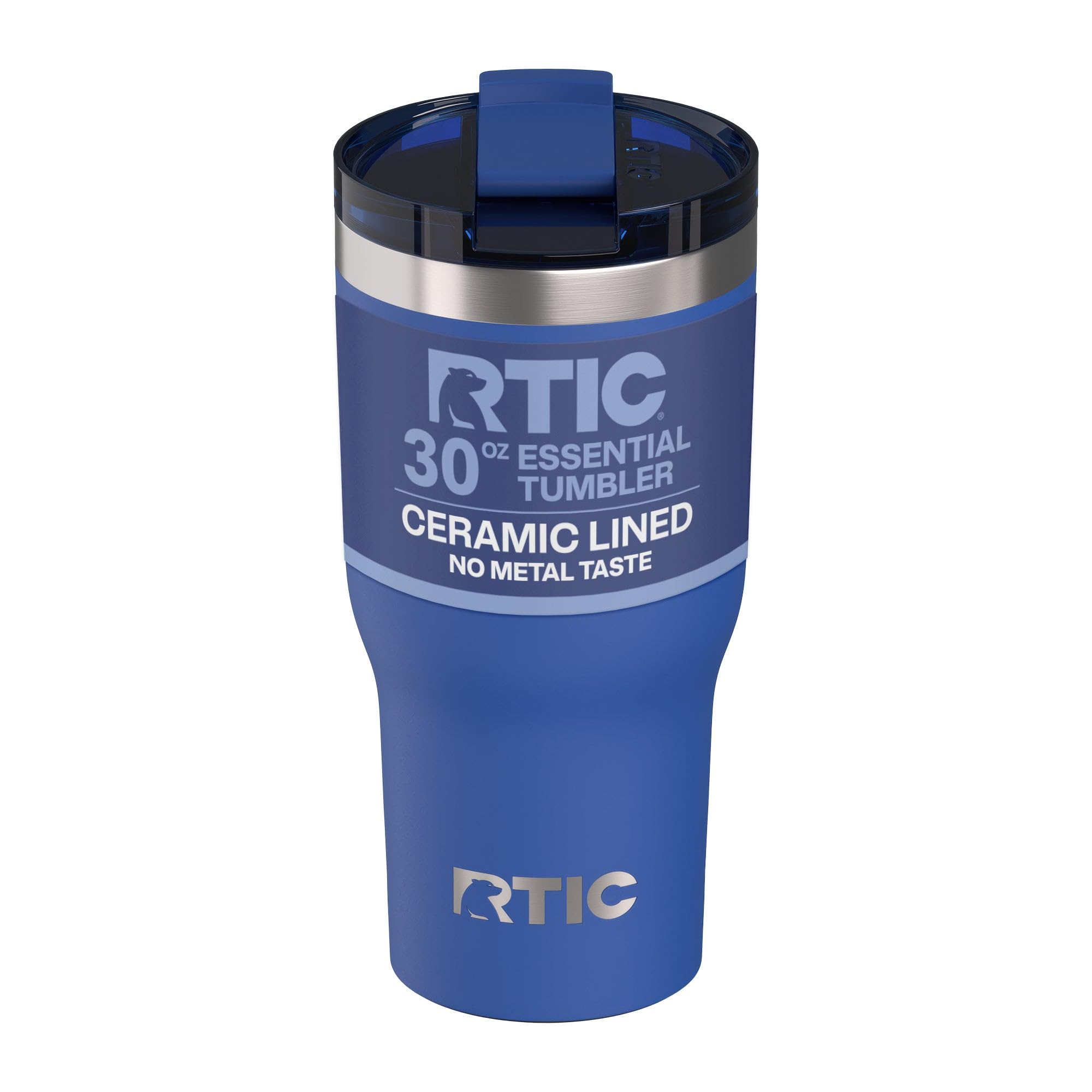 RTIC 30oz Essential Tumbler with Lid, Ceramic Lined, Insulated, Stainless Steel, Metal, Double Wall Vacuum-Insulation, Travel Cup for Iced Coffee, Tea
