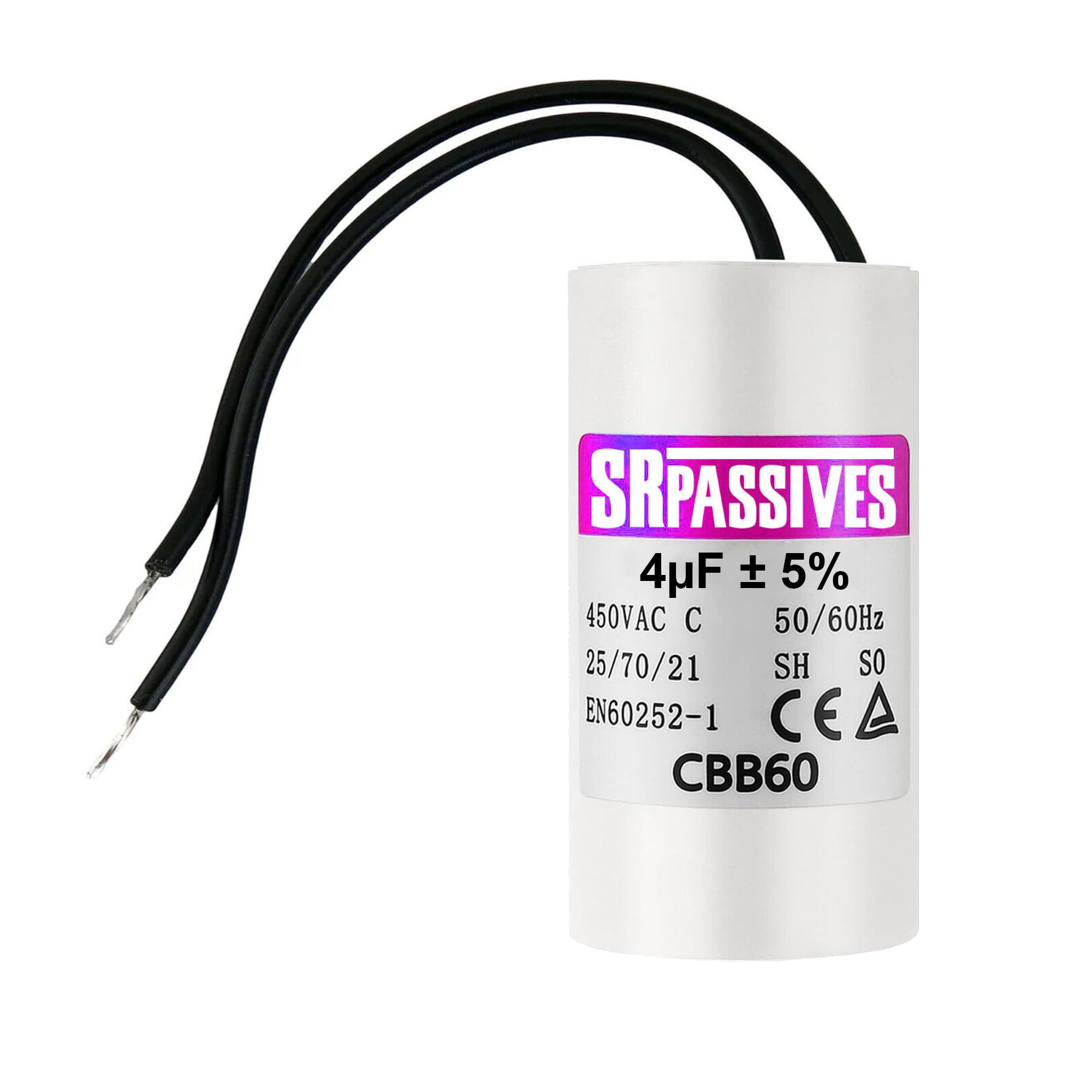 Condensateur Permanent 4µF 450V CBB60 - Pour Démarrage Moteur - SR Passives, Fabriqué En Pologne