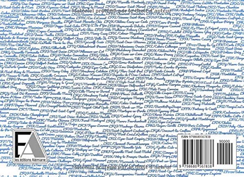 Back cover of the CARNET DE VOL Flight Logbook, showing a pattern of small, repeated text in French and English, with a barcode and publisher's logo at the bottom right.