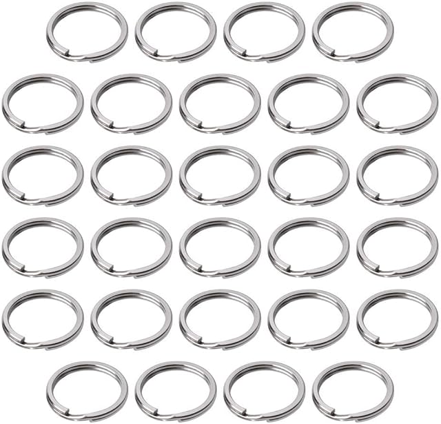 100 Pack Small Keyring Rings Hoops, 20mm /0.79 Inch Silver Round Metal Split Rings for Home Keys Organization and Craft Making