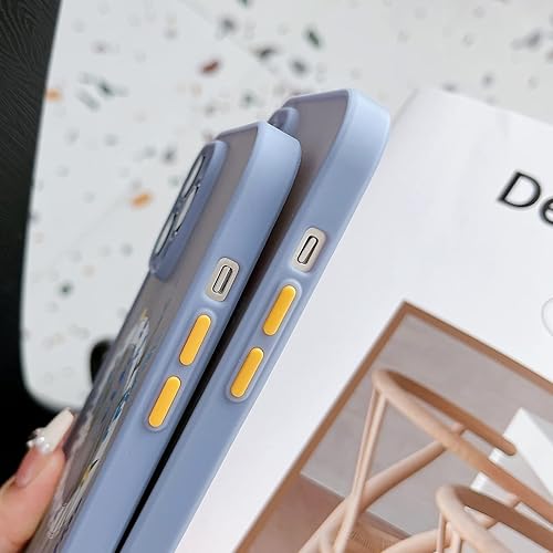 Miniatura 6 de Skyseaco Funda para iPhone 14 Pro compatible con MagSafe para protector de espalda de PC transparente esmerilado, diseño floral a prueba de golpes,