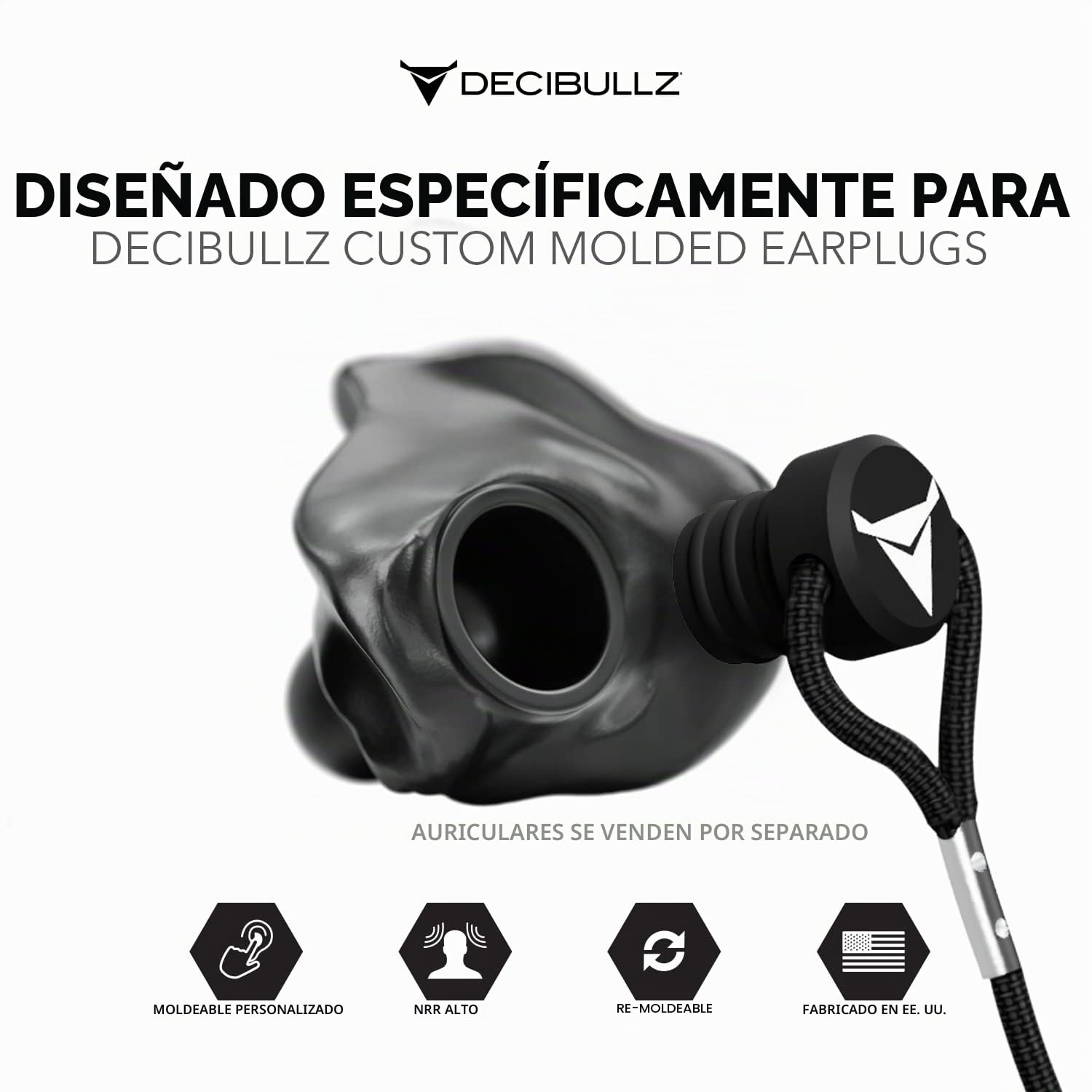 Decibullz - Cordón para tapones para los oídos