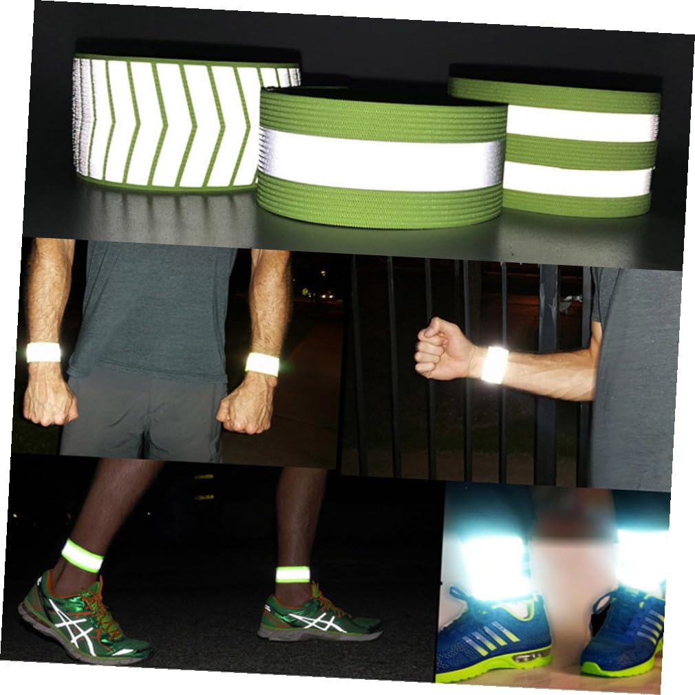 Toyvian Bracciale Riflettente visibilità Sport Gruppo Musicale Uomini Notte Fascia di Sicurezza Riflettori Bracciali Polso Bracciale Fluorescente Bande Green