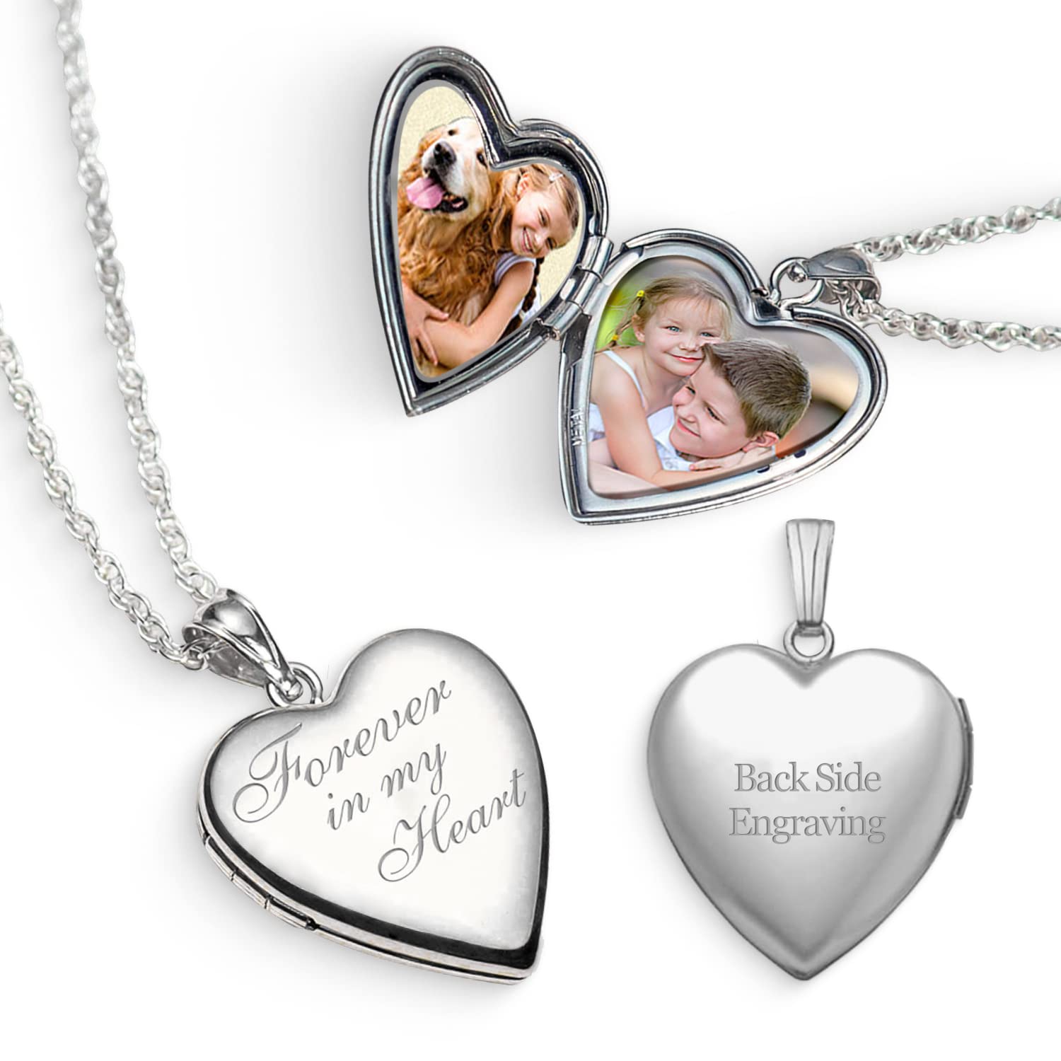 Forever in My Heart Necklace | Customizable Locket Necklace | Personalized Photo Necklace | Engraved