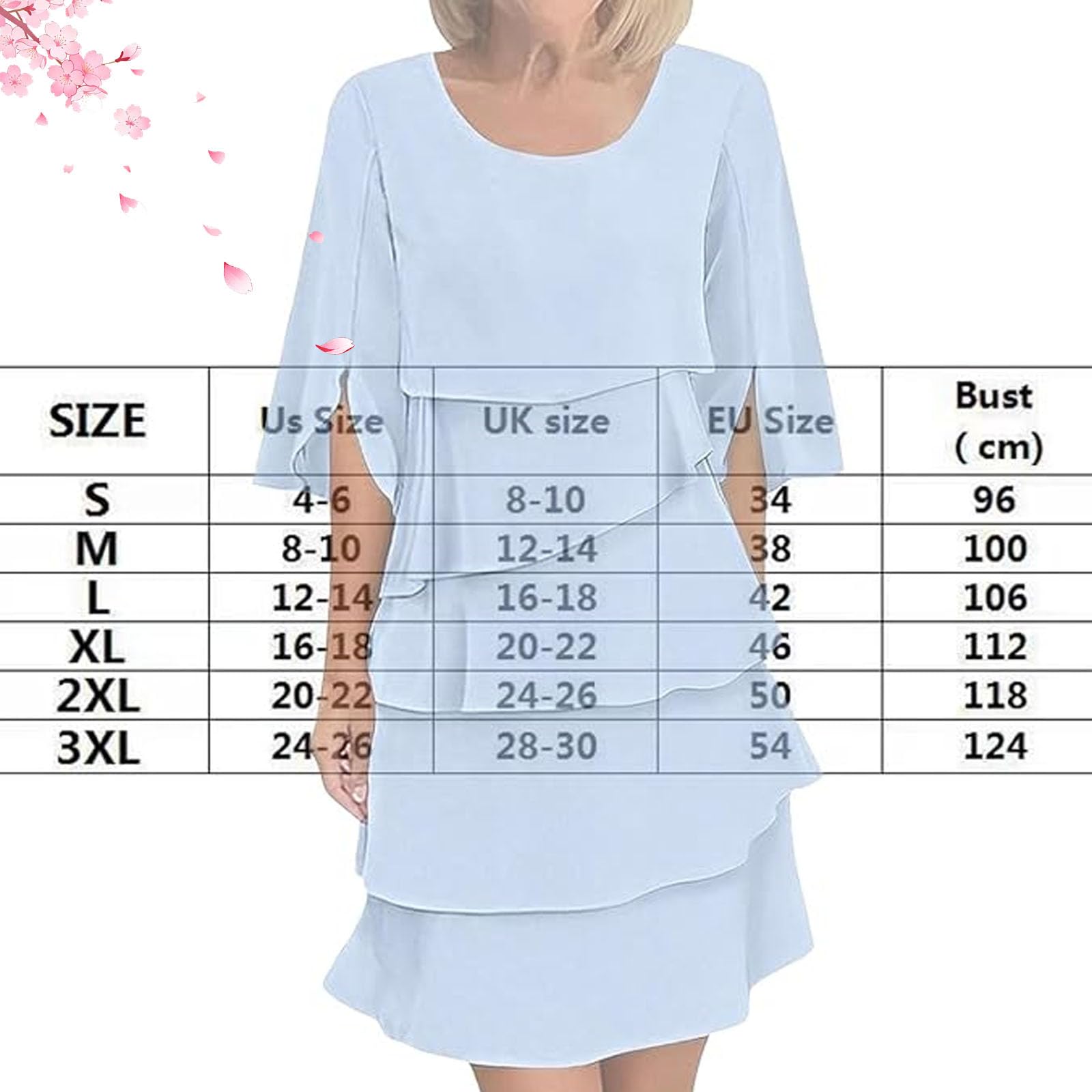 Générique Robe Élégante À Manches Volantées Superposées pour Femme, Un Style Naturel pour Toutes Les Occasions, Robes Amples À Encolure Dégagée, Robe Élégante