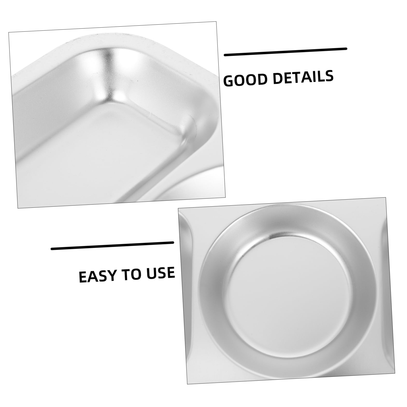 Cabilock 1Pc Stainless Steel Lunch Compartment Plate Section Serving Tray for Camping Picnics and Family Dinners Resistant Wear Resistant Silver Color