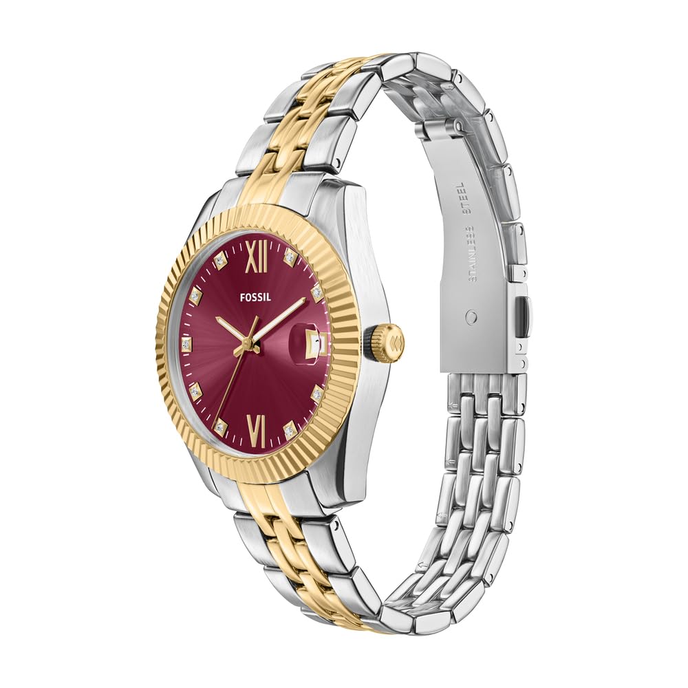 Fossil Scarlette ES5461 - Orologio da donna in acciaio INOX, 32 mm, colore: argento