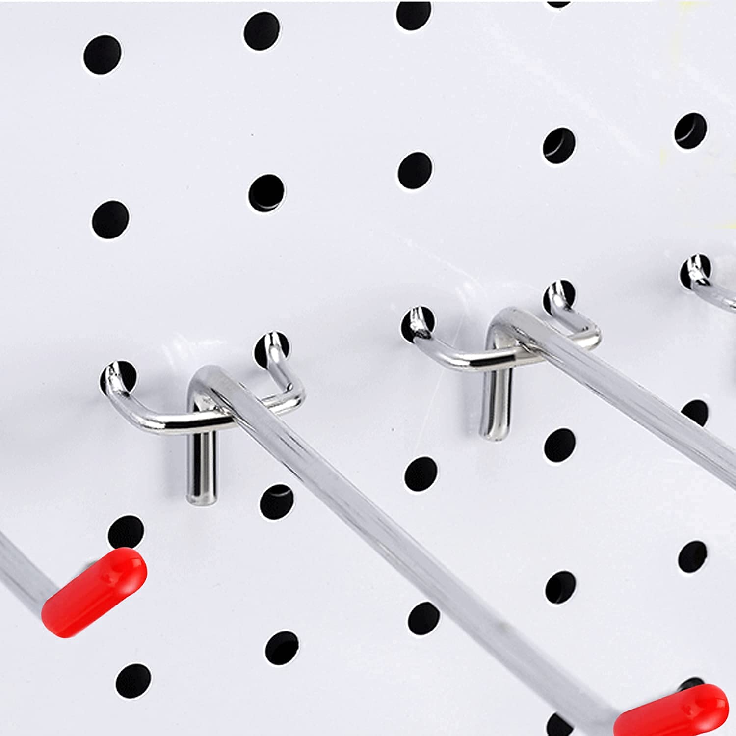Lvcky Ganci singoli per pannelli forati, espositori a muro e scaffalature da negozio, 25 pezzi da 50 mm