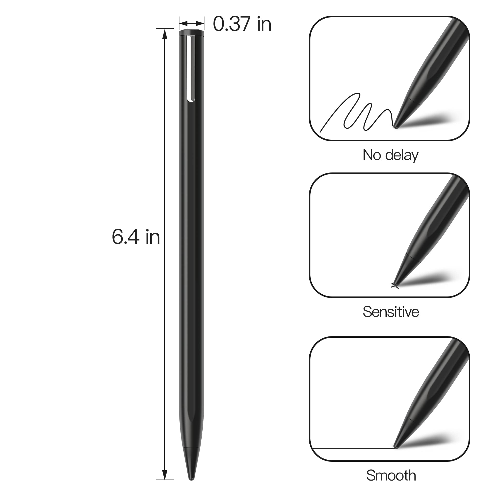 Bettdow GD13 Ultra Penna Stilo Compatibile con iPad 2018-2025, Ricarica Wireless, Funzione di Inclinazione e Rifiuto del Palmo, USB-C Pencil per iPad 11/10/9/8/7/6, Air 11/13, Pro 11/12.9, Mini 5/6