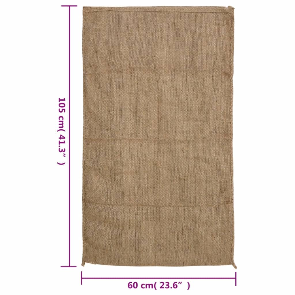 Lot de 10 sacs en jute - 60 x 105 cm - 100 % jute - 340 g/m² - Pour la maison et le jardin