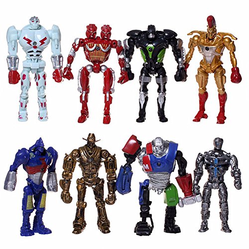 8x Real Steel Movie Atom Noisy Boy Midas Twin Cities Zeus PVC Action Figure