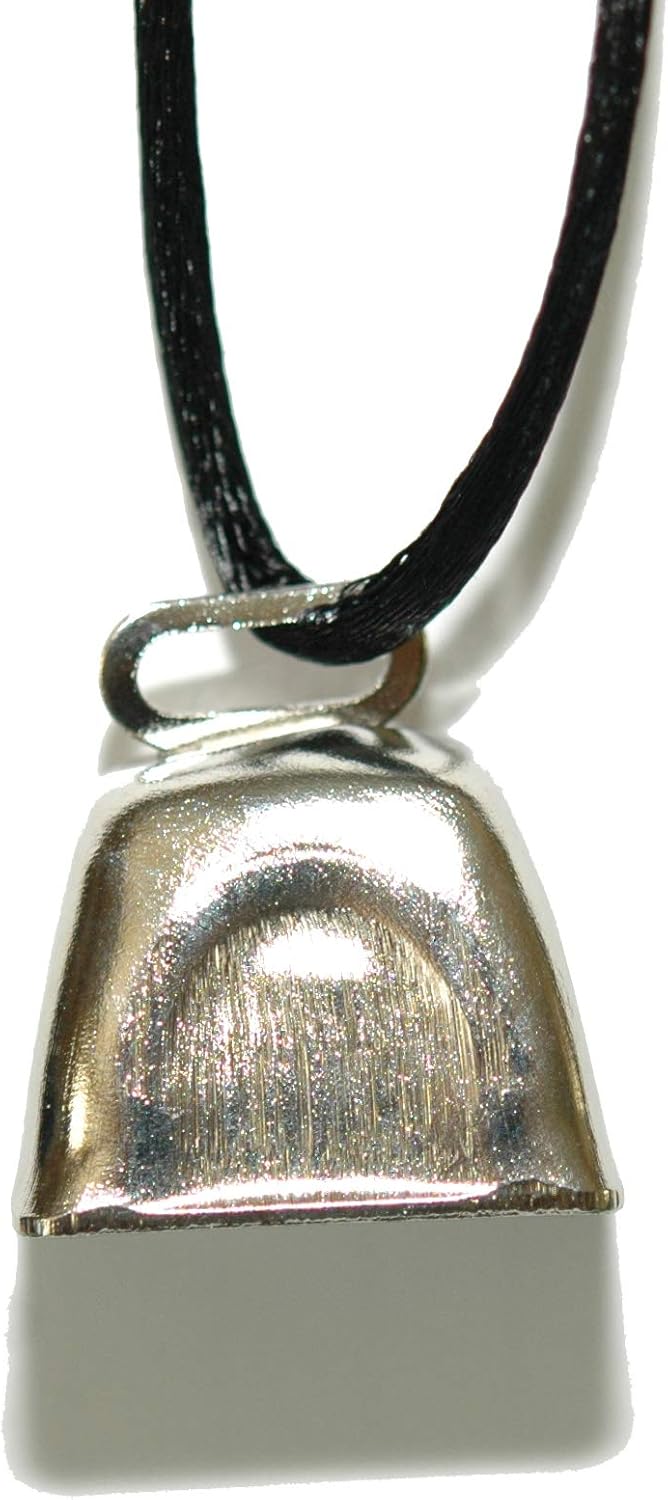 Silver Tone Cowbell Cow Bell Necklace (N013)