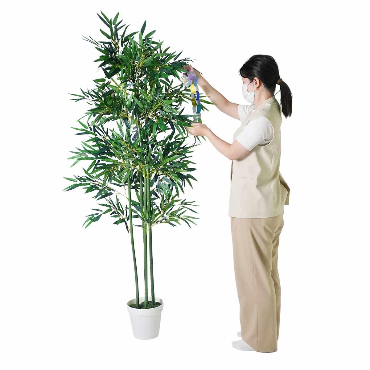 造花バンブー（竹）約180cm Amazon.co.jp: バンブー 2台 幅70×奥行70×高さ180cm 鉢付き 夏 七夕 笹