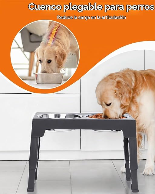 Foto 6 de 7 de TIDEVAN Comedero Elevado para Perros, 4 Altura Ajustable, Extraíble