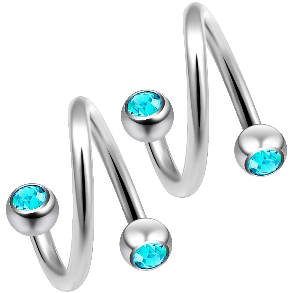 Piercings Incurvés Jewel Barrel - 16G Acier Chirurgical | Pour Daith, Rook, Helix
