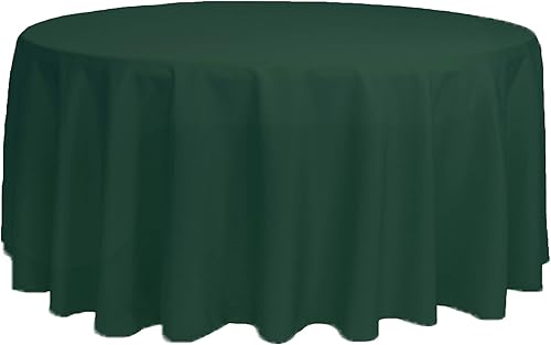 Miniatura 9 de YOUR CHAIR COVERS - Mantel redondo de poliéster prémium de 120 pulgadas - Mantel de lino color rubor para mesas redondas estándar
