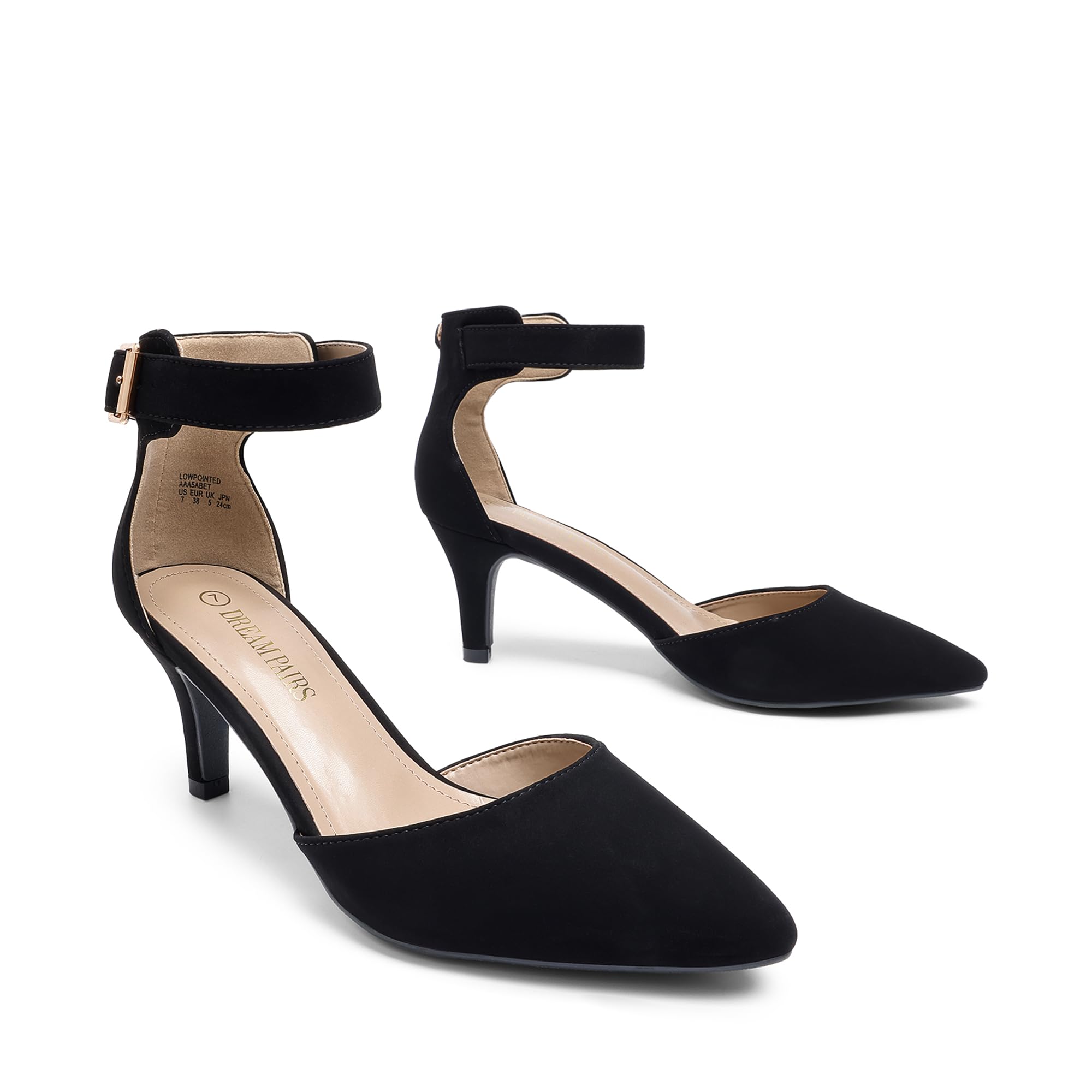 DREAM PAIRS Kitten Heel Low Heel for Women Closed Pointed Toe Pumps Wedding Party Sexy Dress Shoes Lowpointed