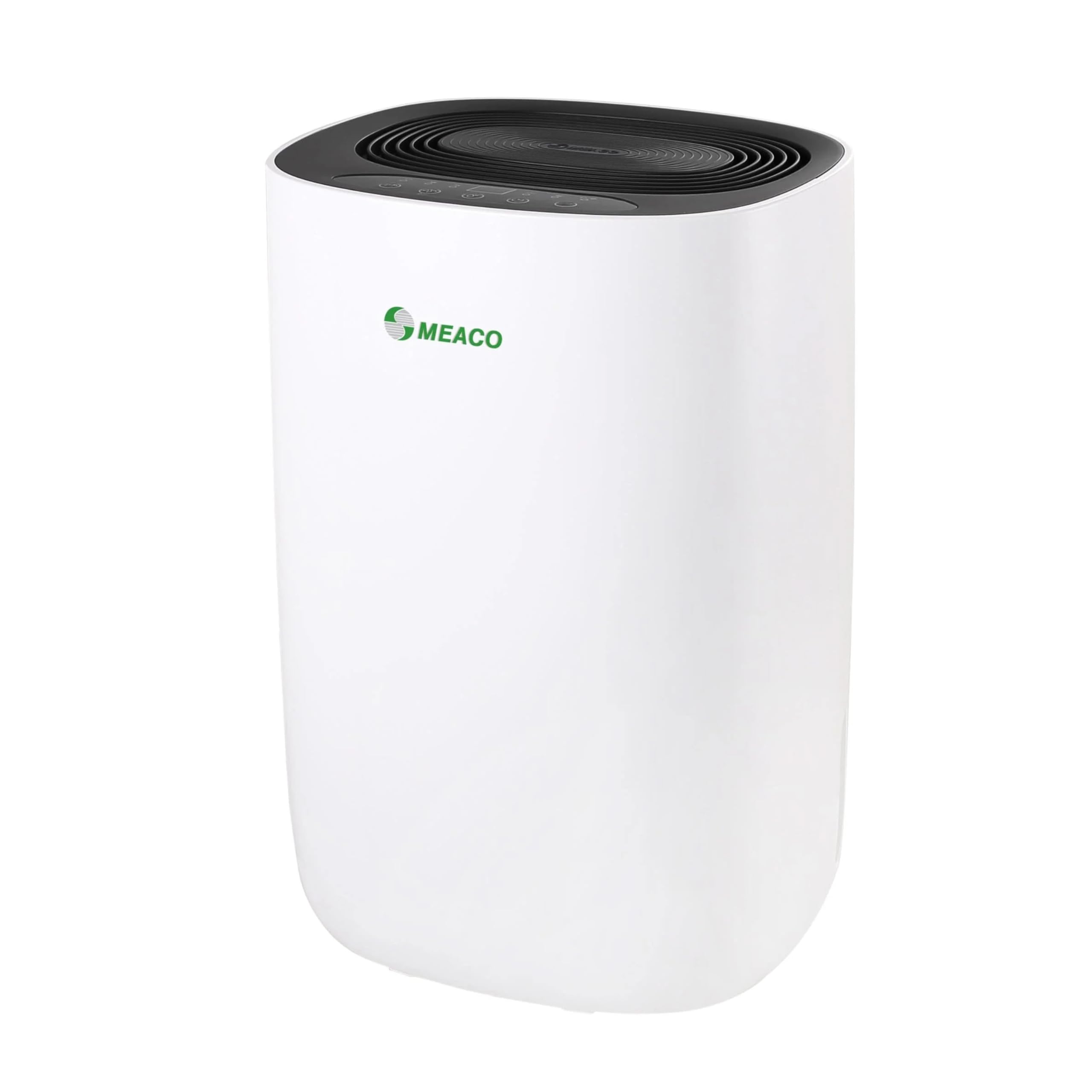Meaco MeacoDry ABC 10LB - Deshumidificador ultrasilencioso, 35 dB, función secadora, diseño compacto, bajo consumo de energía, 160 W, 240 V, Blanco con panel negro | Elimina la humedad y la condensación, negro [Clase energética A+++]