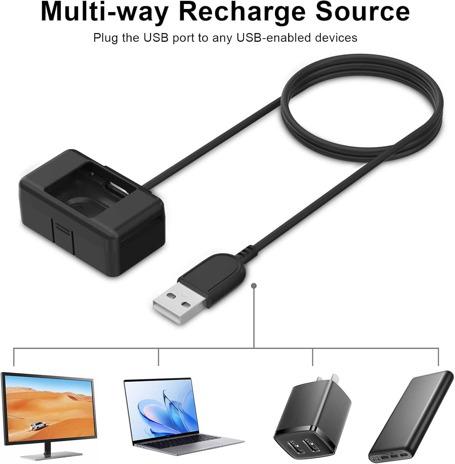 Compatible with Hume Band Charger 1.0, Fast Safe Charging Case with USB-A | Travel Portable Charger Replacement Cable Accessories Charging Dock Station for Hume Health Band 1.0
