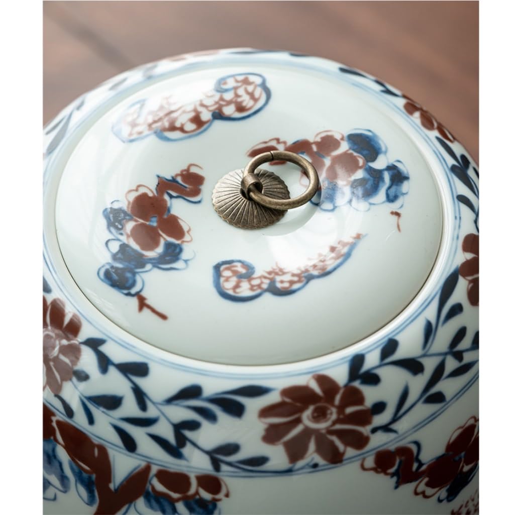 XYNSNDB Kanistry kuchenne Duży zbiornik do przechowywania herbaty luzem Ceramiczny orzech Kawa Zamknię zbiornik na płatki zbożowe Domowe pudełko na herbatę o dużej pojemności Duży cylinder na herbatę