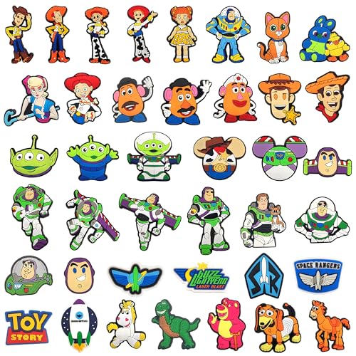 40 Pcs Toy Movie Story Shoe Charms for Shoe Decoration PVC Shoe Accessories The Perfect Choice for Party Favors or Birthday Gifts.