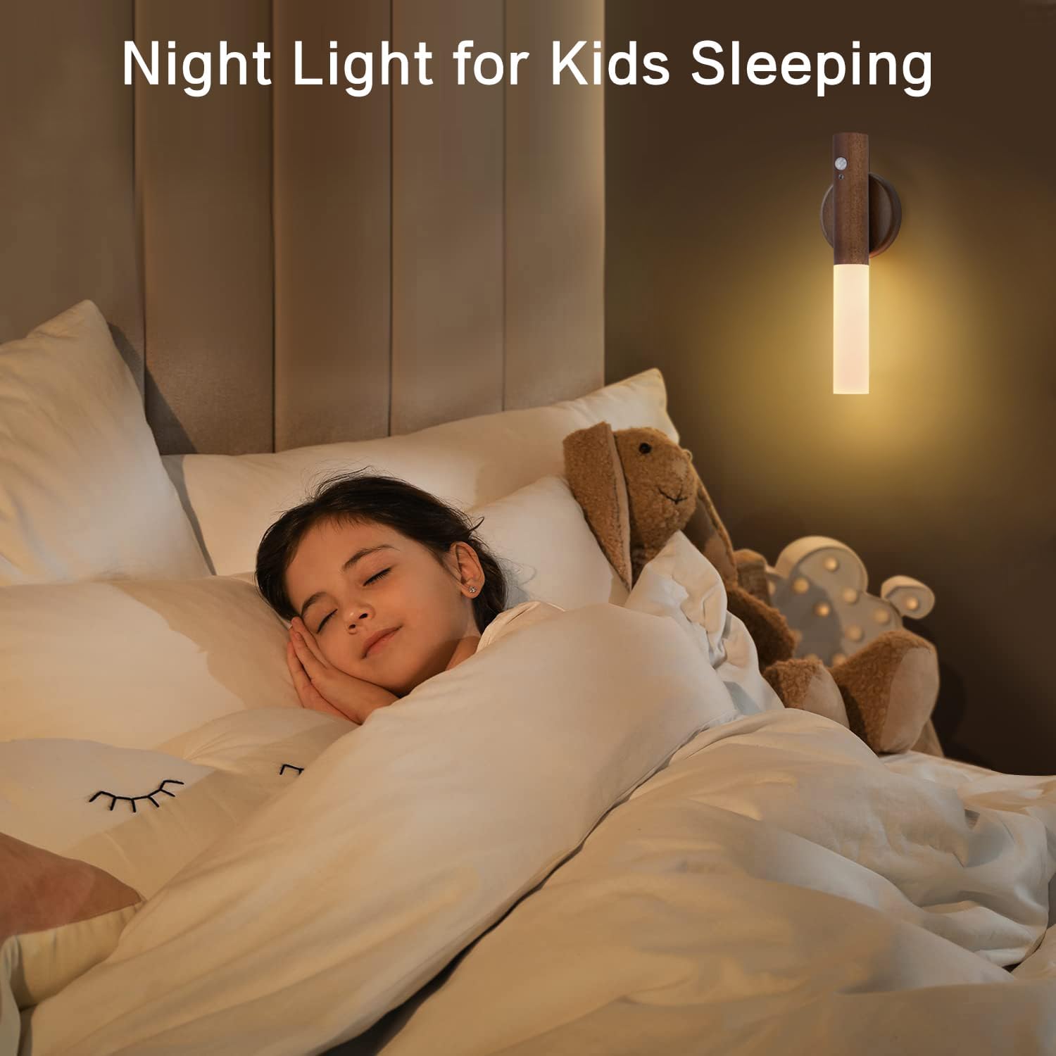 Montford Wall Sconces Set of Two Battery Operated, Motion Sensor Night Light Magnetic Wall Light Rechargeable Wall Sconce, Peel and Stick Sconce Lights for Hallway
