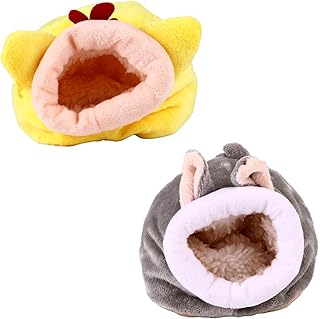 balacoo 2 Pcs Hamster Warm Bed House Hamster Plush Nest Hut Cage Sleeping Bed for Mini Small Animal Mice Sugar Glider Chinchilla Dwraf