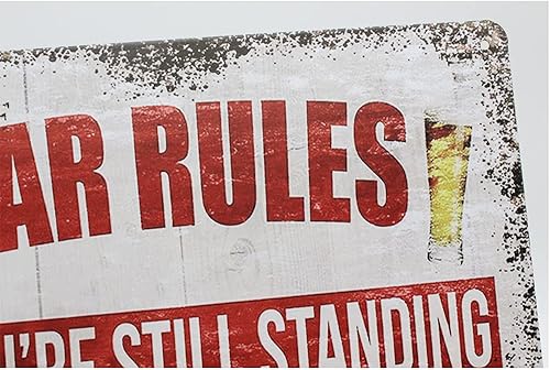 Miniatura 3 de Carteles de metal para pared con diseño vintage original, diseño de reglas de la barra (7.9 x 11.8 in)