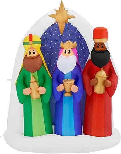 Miniatura 1 de Gemmy - Tres reyes con estrella de Belén escena inflable de Navidad