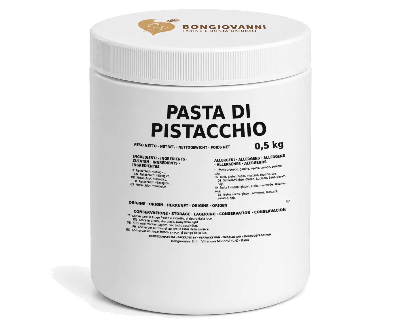 Bongiovanni Bontà Naturali Pâte de Pistache Bio 500 g
