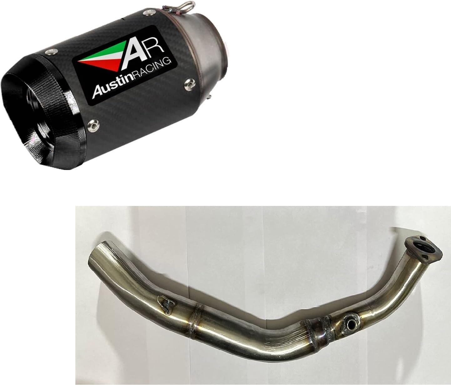 Acube Mart Austin Racing Exhaust Silence carbon with EXHAUST SILENCER BEND PIPE Steel AEROX LINK Bend Pipe for YAAMAHA AEROX 155 BP-1