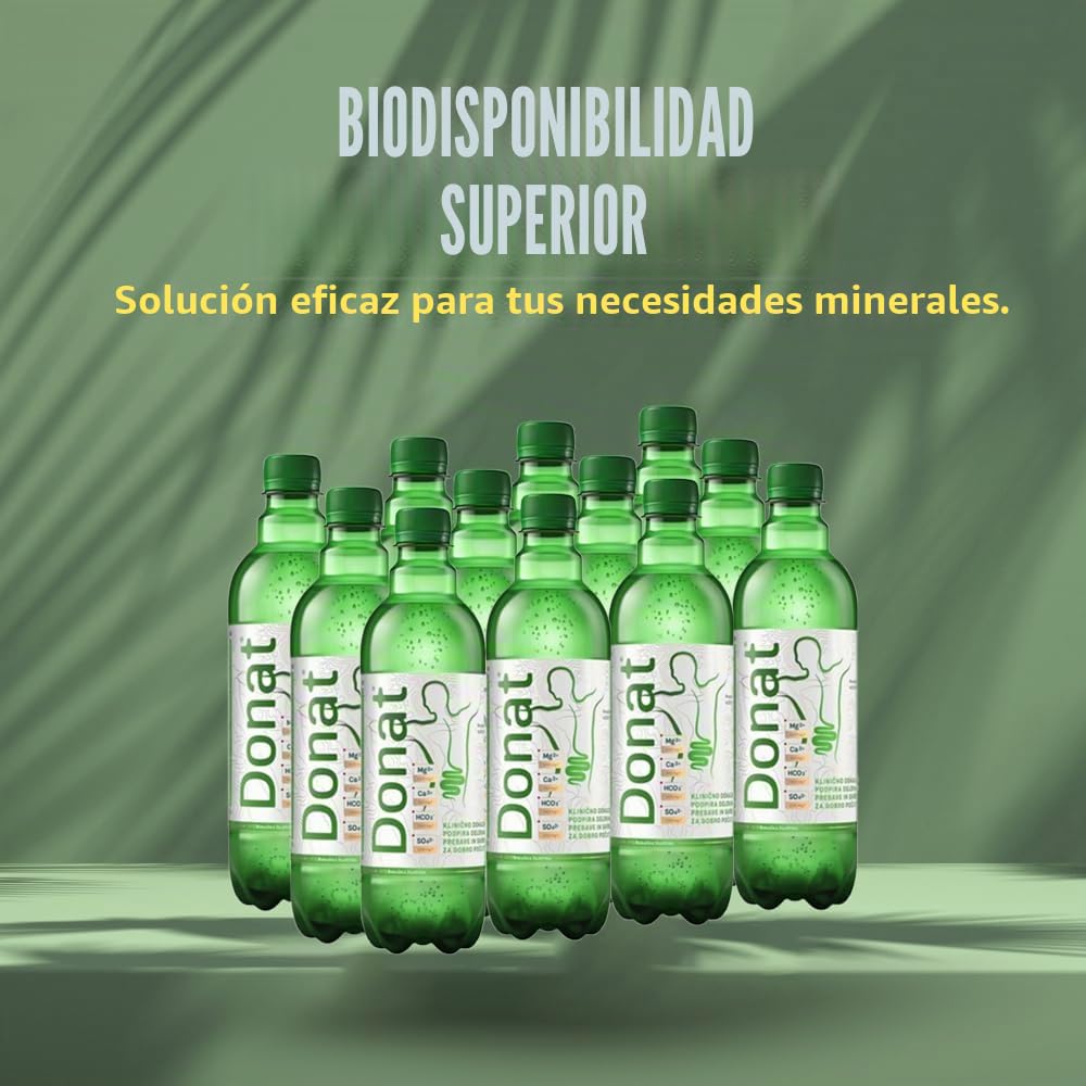 Donat mg Agua Mineral Natural Rica en Magnesio - 500 mg de Magnesio en 500mg – Agua con Gas 100% Natural - 12 x 0,5L