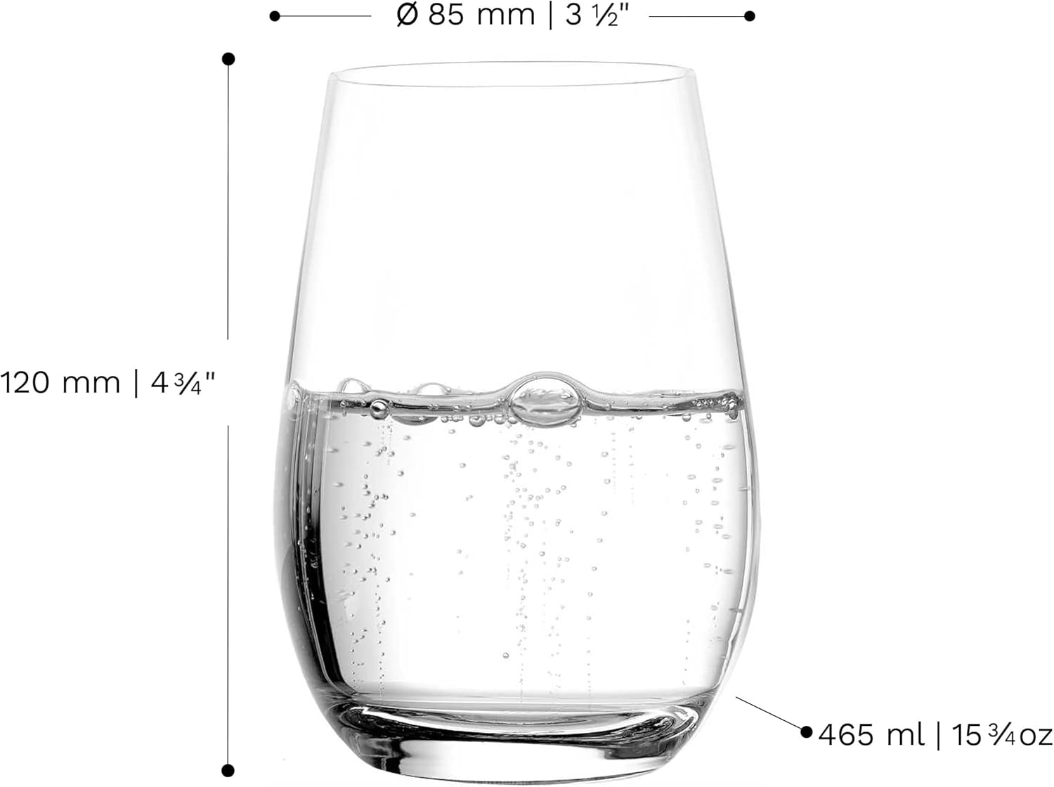 Stölzle Lausitz Glass Water Tumblers, Set of 6 (Event). Dishwasher Safe Drinking Glasses (15.75 Fl oz). All-Purpose Glass Cup Set, Durable Water Glasses Set - Genuine Stölzle Glass Set