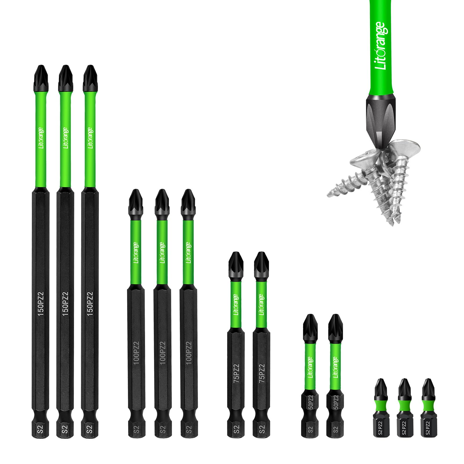 Set 10 Punte Magnetiche PZ2 Per Avvitatori - 150mm, 100mm, 75mm, 50mm, 25mm - Super Resistente - Foto 13