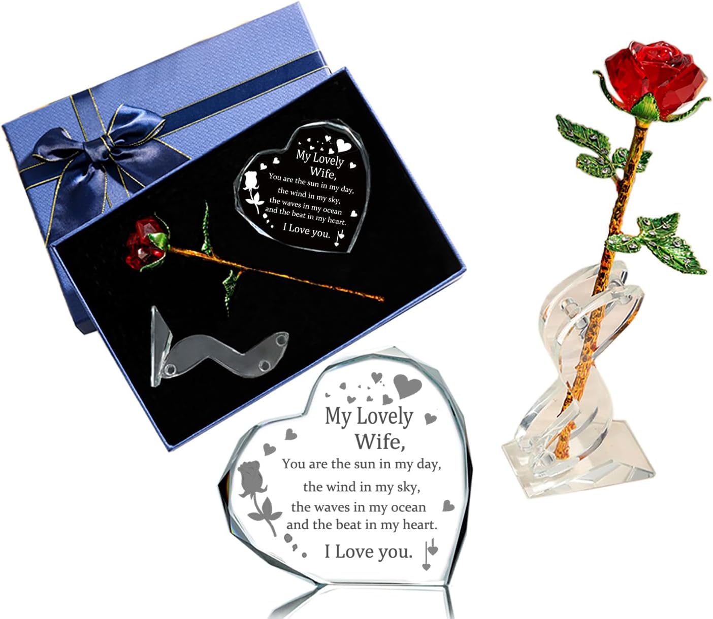 Crystal Rose Gift Box - 9 Soap Flowers, Creative Home Decoration,deliverGirlfriend Wife, or Mother Romantic