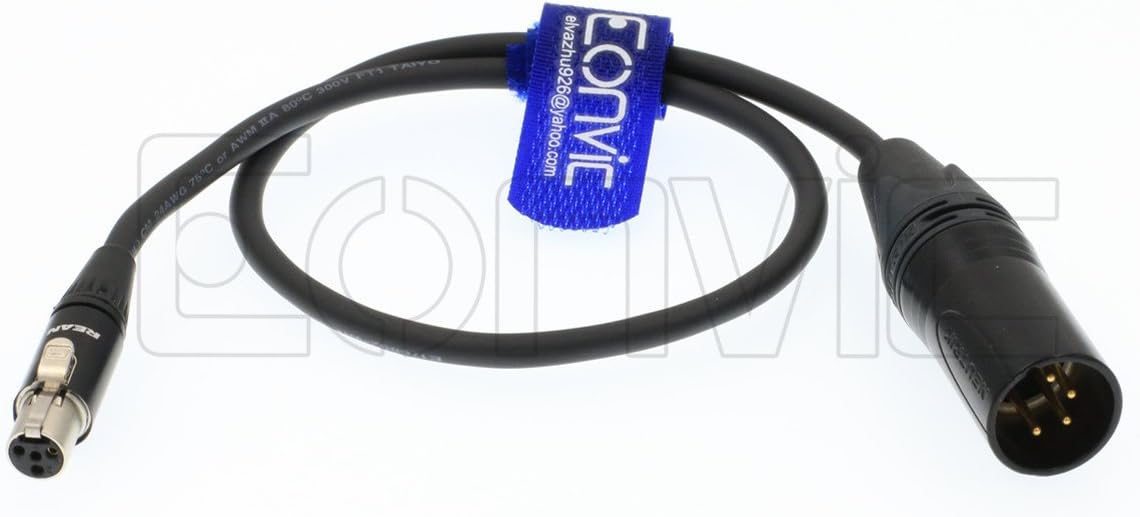 EONVIC4 Pin XLR Male to Mini XLR 4 Pin Female Power Cable for Tvlogic 5.5' 5.6' Monitor