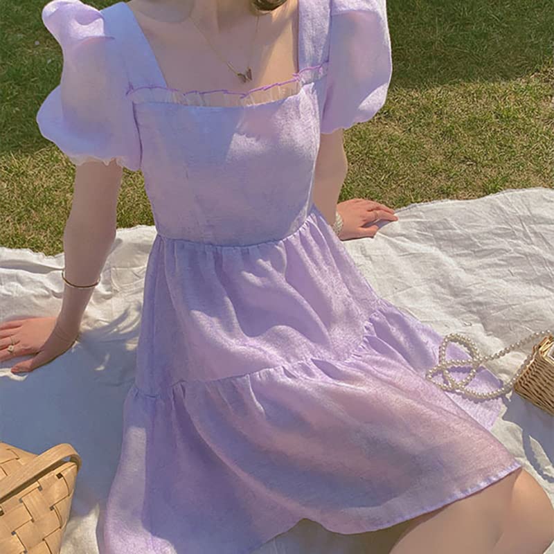 YILILK Dresses for Summer, A Very Beautiful Purple Dress Fashion Casual  Summer Light Fairycore Dress Cute Aesthetic Clothes (Size : Large): Buy  Online at Best Price in UAE