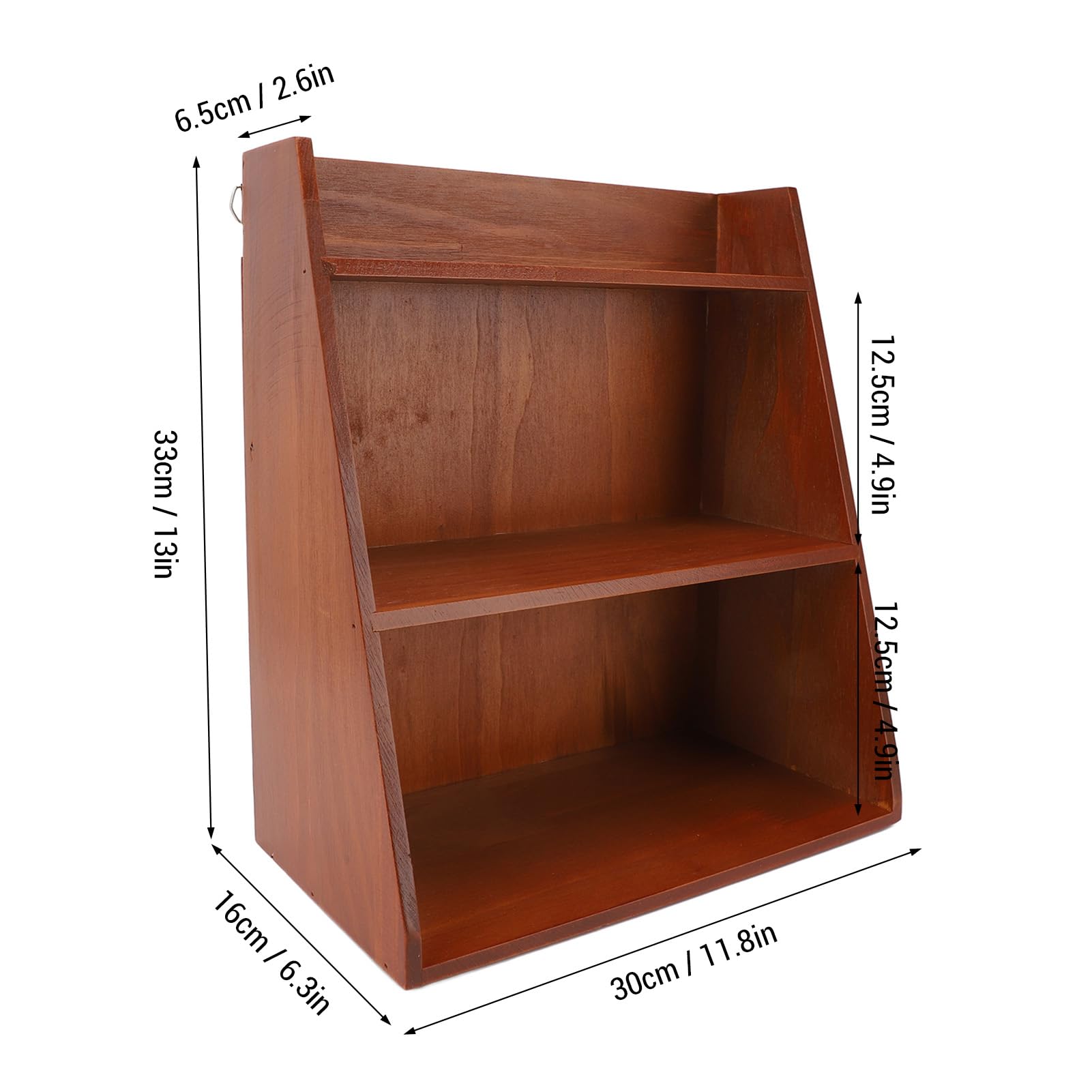 Drewniany Vintage Organizer na Biurko do Kosmetyków i Akcesoriów,