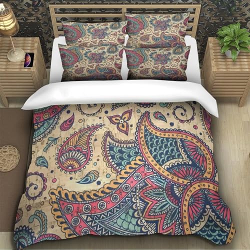 Housse de couette style floral bohémien pour chambre d'adulte cosy et moderne