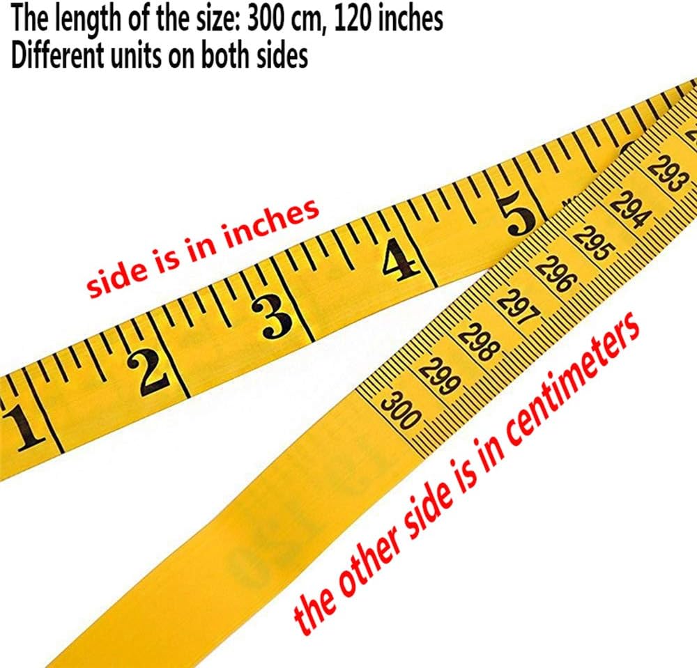 Amazon Com Yonger 300cm 1 Inch Soft Tape Measure For Sewing Tailor Cloth Ruler Measurement Dressmaker Flexible Ruler Tape Measure Yellow