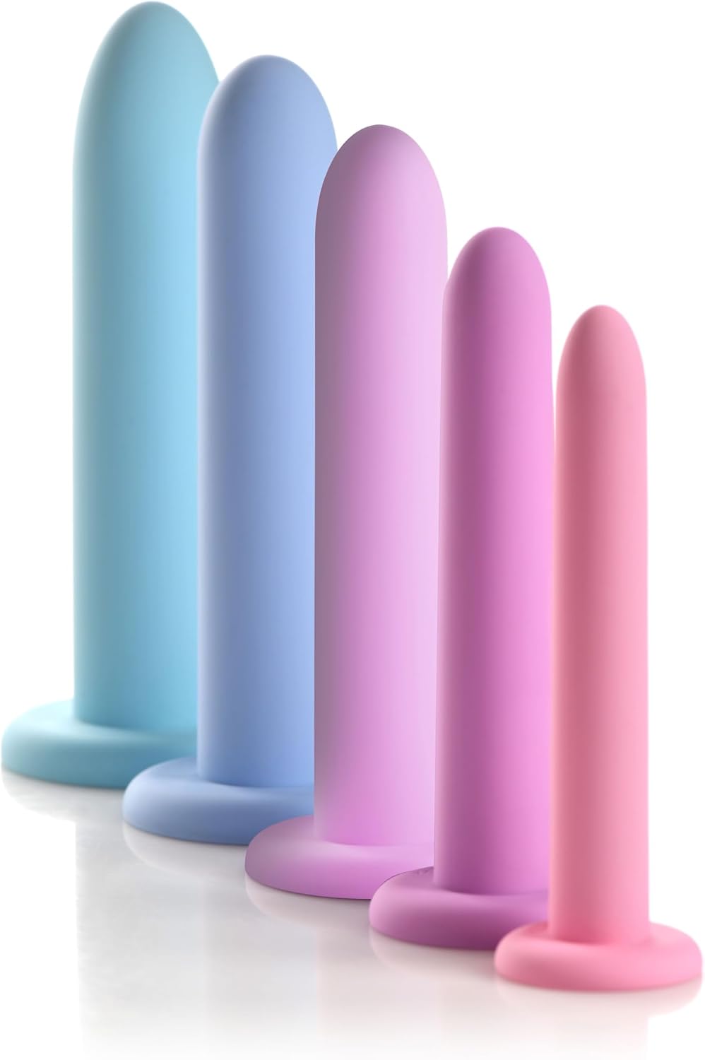 Silicone Pelvic Kegel Exerciser Set – 5-Piece Graduated Kegel Dilator Kit for Pelvic Floor Training, Muscle Strengthening, and Pain Relief – Body-Safe Silicone with Suction Base
