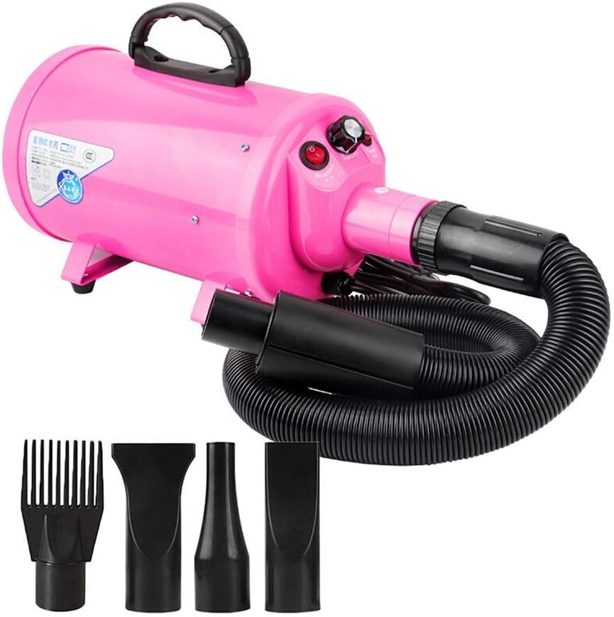 Professional 2200W Dog Cat Heater Blaster Hairdryer Low Noise with 4 Nozzles Adjustable Temperature 2.5m Flexible Hose (Color :)