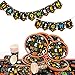 Herefun Juego de Vajilla de Halloween, Halloween Artículos de Fiesta con Banner, Vasos de Papel, Bandeja de Papel para Fiesta Halloween Decoraciones (Vajilla Halloween)
